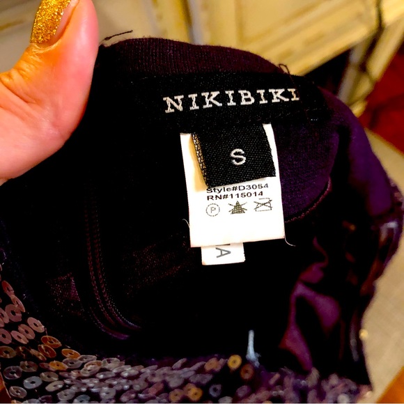 GIFTING 🪩 nikibiki Strapless Sequined Purple Cocktail Dress 🪩🎊🪅🍾🥂 - Picture 6 of 6